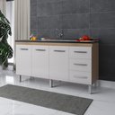 Ver imagem 5 de Balcão para Pia Diana 150 Cm Savana Off White Moblis