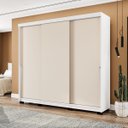 Ver imagem 2 de Roupeiro Porto 3 Portas de Correr 4 Gavetas 217x213cm Branco/Creme 240828
