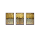 Ver imagem 1 de Tríptico - Quadros Decorativos Abstratos Dourado Grande:Madeira