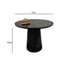 Mesa de Canto Cone Laqueado com Tampo Vidro 70cm - Preto - 70cm - 2