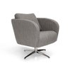 Poltrona Dana Linho Rústico Dohler Base Giratória Cromada Ev - 1