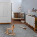Ver imagem 1 de Kit Quarto Infantil com Pés Square Mel - Cômoda Elfe 4 Gavetas e 1 Porta + Guarda-Roupa Elfe + Berço