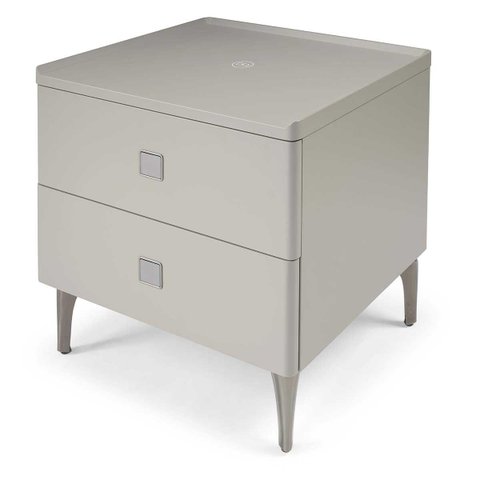 Mesa de Cabeceira Multifuncional Smart Vision: Carregador por Indução, Led Automático e Soft Close C