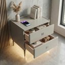 Ver imagem 5 de Mesa de Cabeceira Multifuncional Smart Vision: Carregador por Indução, Led Automático e Soft Close C