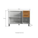 Ver imagem 3 de Balcão Gabinete para Pia 120 cm 3 Portas 2 Gavetas Granada Cor Snow/Nature Casamia
