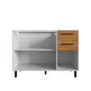 Ver imagem 4 de Balcão Gabinete para Pia 120 cm 3 Portas 2 Gavetas Granada Cor Snow/Nature Casamia