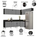 Ver imagem 3 de Armário de Cozinha Modulado de Canto 7 Peças Cp23 Balcão com Tampo Preto/cinza - Lumil Lumil Móveis