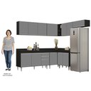 Ver imagem 5 de Armário de Cozinha Modulado de Canto 7 Peças Cp23 Balcão com Tampo Preto/cinza - Lumil Lumil Móveis