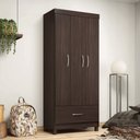 Ver imagem 1 de Guarda-roupa Solteiro Prince 3 Portas 1 Gaveta Café Touch - Demóbile