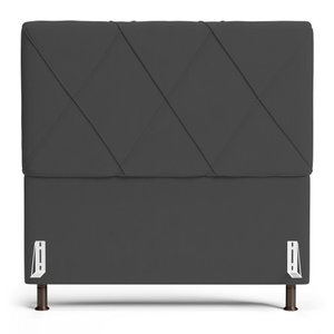 Cabeceira Cama Box Casal Dubai 140 Cm Suede Mv Estofados Cinza