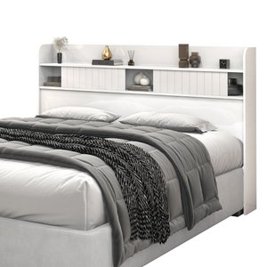 Cabeceira Dubai Mdf Cores Diversas Design Moderno Prateleiras:solteiro/branco