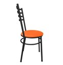Ver imagem 3 de Conjunto 2 Cadeiras Cozinha de Metal Preto e Assento Estofado Laranja