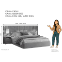 Ver imagem 2 de Cabeceira de Cama 100% MDF Extensível com Mesa de Cabeceira Fiori Cumaru