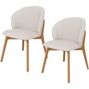 Ver imagem 1 de Kit 02 Cadeiras de Jantar e Estar Living Estofada Mia L02 Linho Cru - Lyam Decor