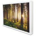 Ver imagem 1 de Quadro Decorativo Caixa Alta com Vidro Floresta Sobre a Luz do Sol TaColado Moldura Preta 90 x 60cm