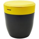 Ver imagem 2 de Lixeira 2,5L Preta Com Tampa Amarela Pia Cozinha Crippa