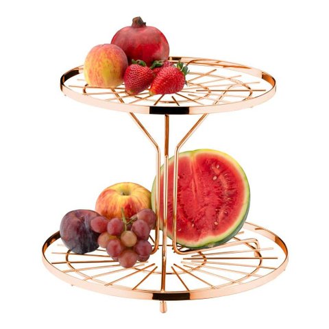 Fruteira Dupla Redonda Cobre Future Frutta e Verdure