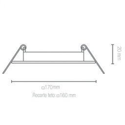 Plafon LED Embutir Quadrado 12W Blumenau - 2