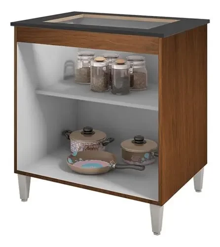 Balcao para Cooktop 4 Bocas Branco Moblis - 2