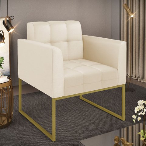 Poltrona Elisa Corino Base Metálica Industrial Dourado D03 - D’Rossi