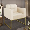 Ver imagem 1 de Poltrona Elisa Corino Base Metálica Industrial Dourado D03 - D’Rossi