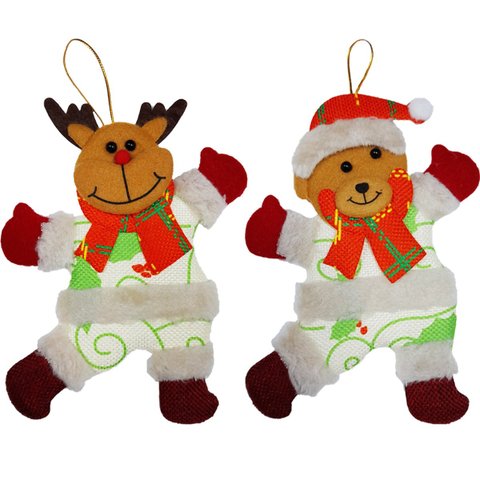 Kit 10 Enfeites Natalino Decoração Árvore de Natal Urso Rena