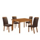 Ver imagem 1 de Mesa de Jantar Liz 120cm Tampo MDF Laminado Canto Copo com 4 Cadeiras Aline