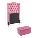 Ver imagem 1 de Kit Cabeceira Decorativa Para Cama Box Pollux e Calçadeira Sagitarius 90 Para Cama de Solteiro Sued