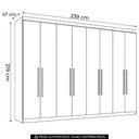 Ver imagem 4 de Guarda Roupa Casal 239cm 8 Portas 4 Gavetas Vortex Branco S01 - Mpozenato