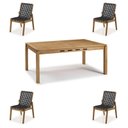 Ver imagem 1 de Conjunto Trama Mesa 220cm + Cadeiras Corda Preta - 60500