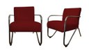 Ver imagem 1 de Kit 2 Poltronas Decorativa Bela Suede Marsala Braço Cromado Ms Decor