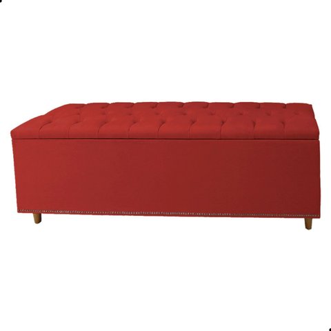 Calçadeira Recamier Estofada Diana Baú 90 Cm Solteiro Suede