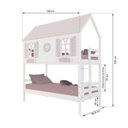 Ver imagem 5 de Beliche Casinha Bela com Coração - Madeira Maciça Branco/rosa | Housin