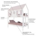 Ver imagem 6 de Beliche Casinha Bela com Coração - Madeira Maciça Branco/rosa | Housin