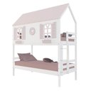 Ver imagem 4 de Beliche Casinha Bela com Coração - Madeira Maciça Branco/rosa | Housin