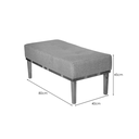 Ver imagem 3 de Puff Retangular Mini Recamier em Linho e Madeira Maciça 80 Cm