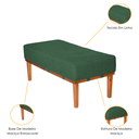 Ver imagem 4 de Puff Retangular Mini Recamier em Linho e Madeira Maciça 80 Cm