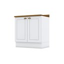 Ver imagem 1 de Gabinete de Cozinha Modulado Balcão com Tampo Americana com 2 Portas 80cm Branco