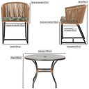 Ver imagem 2 de Mesa com 6 Cadeiras de Jantar Roma 120cm e Noronha em Alumínio Preto Corda Náutica Estofado 5 Trama
