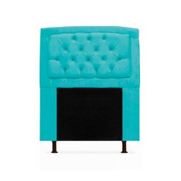 Kit Cabeceira Geovana + Calçadeira Baú Felix Solteiro 90cm Suede:azul Turquesa - 2