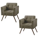 Ver imagem 1 de Kit 02 Poltronas Decorativa Bia Couro Fendi