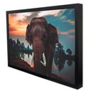 Ver imagem 3 de Quadro Decorativo Elefante na Natureza em Moldura Caixa Tacolado Moldura Trad 1cm Madeira Escura com