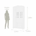 Ver imagem 5 de Conjunto Quarto Bebê Guarda Roupa Ariel 3 Portas Cômoda 4 Gavetas 1 Porta 100% MDF Branco