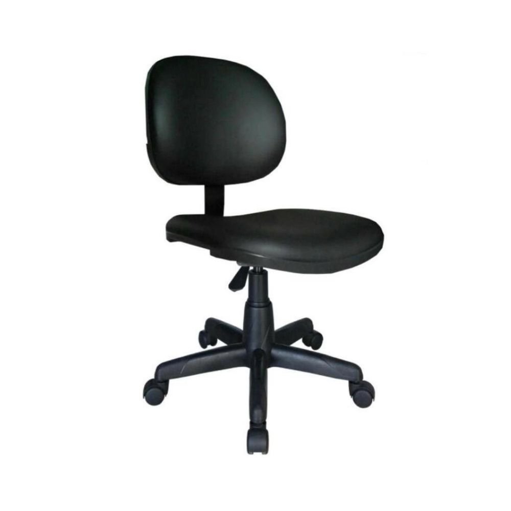 Cadeira de escritório secretaria executiva giratória Invicta Office em estofado de courvin sem braço