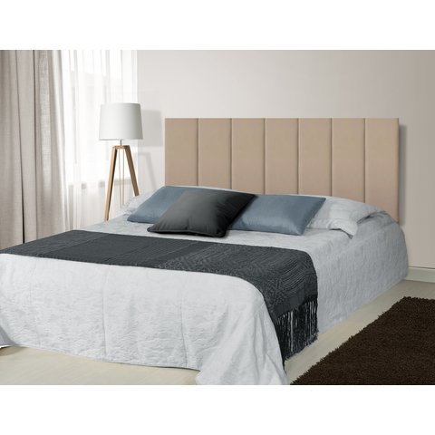 Cabeceira Modular Paris Veludo Solteiro 100 Cm 5 Modulos:bege
