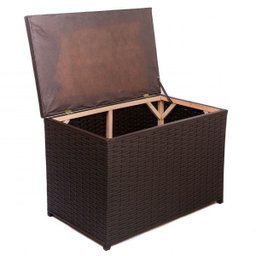 Puff Baú de Fibra Sintética 70x38x45 Marrom - 3