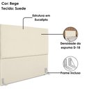 Ver imagem 4 de Cabeceira Casal 140 Cm com Frame Luna Suede Bege Artte