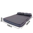 Ver imagem 2 de Puff Multiuso 3 em 1 Casal com Travesseiro Jacquard Preto Bf Colchões