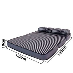 Puff Multiuso 3 em 1 Casal com Travesseiro Jacquard Preto Bf Colchões - 2 Puff Multiuso 3 em 1 Casal com Travesseiro Jacquard Preto Bf Colchões - 2