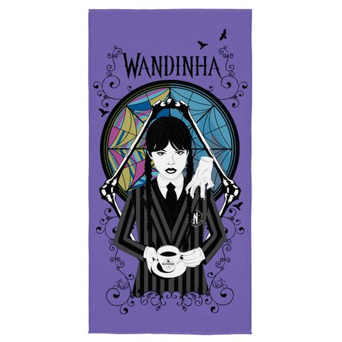 Toalha Aveludada Wandinha 70 Cm X 1,40 M Toque Aveludado e Macio